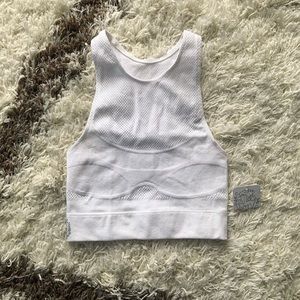 Free People Movement White High Neck Racerback Bra